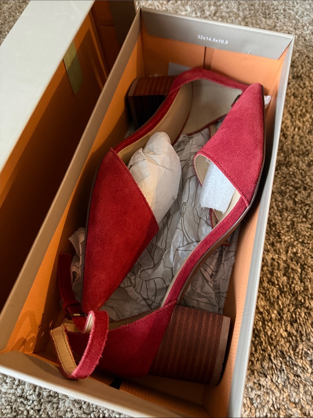 Women’s Red Suede Block Heel Sandals - Comfortable Everyday Style